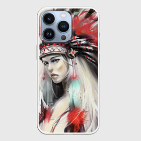 Чехол для iPhone 13 Pro с принтом Индейская девушка в Курске,  |  | африка | индейцы | куп | перо | перья | этно