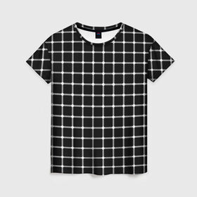 Женская футболка 3D с принтом Неуловимые серый точки в Курске, 100% полиэфир ( синтетическое хлопкоподобное полотно) | прямой крой, круглый вырез горловины, длина до линии бедер | иллюзия | кажется | квадраты | клетка | круги | линии | полосы | сетка | точки | ячейка