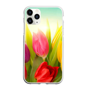 Чехол для iPhone 11 Pro Max матовый с принтом Тюльпаны в Курске, Силикон |  | бабушке | девочке | девушке | дочке | желтые цветы | женщине | маме | подруге | природа | розовые цветы | розы | сестре | теще | тюльпаны | цветы