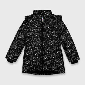 Зимняя куртка для девочек 3D с принтом ШТАНЫ MARSHMELLO BLACK | МАРШМЕЛЛО в Курске, ткань верха — 100% полиэстер; подклад — 100% полиэстер, утеплитель — 100% полиэстер. | длина ниже бедра, удлиненная спинка, воротник стойка и отстегивающийся капюшон. Есть боковые карманы с листочкой на кнопках, утяжки по низу изделия и внутренний карман на молнии. 

Предусмотрены светоотражающий принт на спинке, радужный светоотражающий элемент на пуллере молнии и на резинке для утяжки. | Тематика изображения на принте: dj | marshmello | usa | америка | брюки | клубная музыка | маршмелло | музыка | музыкант | шорты | штаны