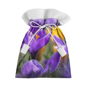Подарочный 3D мешок с принтом Фиолетовые цветы в Курске, 100% полиэстер | Размер: 29*39 см | бабушке | девочке | девушке | дочке | желтые цветы | женщине | маме | подруге | природа | розовые цветы | розы | сестре | теще | тюльпаны | цветы