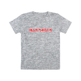 Детская футболка хлопок с принтом Iron Maiden в Курске, 100% хлопок | круглый вырез горловины, полуприлегающий силуэт, длина до линии бедер | Тематика изображения на принте: heavy metal | iron maiden | metal | music