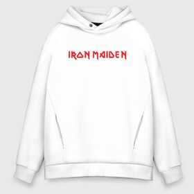 Мужское худи Oversize хлопок с принтом Iron Maiden в Курске, френч-терри — 70% хлопок, 30% полиэстер. Мягкий теплый начес внутри —100% хлопок | боковые карманы, эластичные манжеты и нижняя кромка, капюшон на магнитной кнопке | heavy metal | iron maiden | metal | music