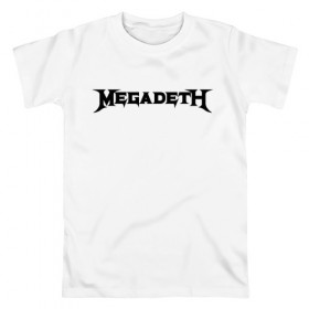 Мужская футболка хлопок с принтом Megadeth в Курске, 100% хлопок | прямой крой, круглый вырез горловины, длина до линии бедер, слегка спущенное плечо. | 
