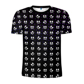 Мужская футболка 3D спортивная с принтом MARSHMELLO Black в Курске, 100% полиэстер с улучшенными характеристиками | приталенный силуэт, круглая горловина, широкие плечи, сужается к линии бедра | black | marsh | marshmallow | marshmello | marshmelo | mello | music | smile | диджей | лого | маршмеллов | маршмеллоу | маршмеллу | маршмело | маршмелов | маршмелоу | музыка | музыкант | трэп | улыбка | хаус