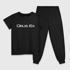 Детская пижама хлопок с принтом DEUS EX в Курске, 100% хлопок |  брюки и футболка прямого кроя, без карманов, на брюках мягкая резинка на поясе и по низу штанин
 | cyberpunk | deus ex | future | game | будущ | игра | киберпанк