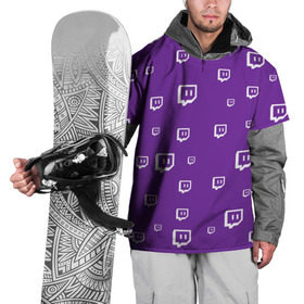 Накидка на куртку 3D с принтом Twitch pattern в Курске, 100% полиэстер |  | видеоигры | видеостриминг | киберспорт | орнамент | стрим | трансляции | турниры | узор