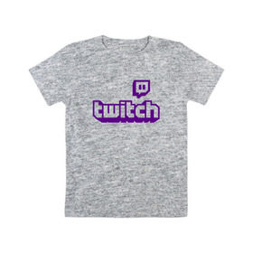 Детская футболка хлопок с принтом Twitch в Курске, 100% хлопок | круглый вырез горловины, полуприлегающий силуэт, длина до линии бедер | game | gamer | logo | twitch | twitties | игры | логотип | стрим | твитч
