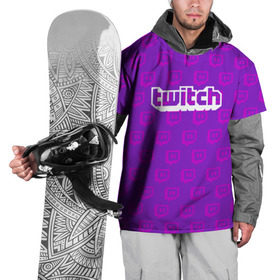Накидка на куртку 3D с принтом Twitch в Курске, 100% полиэстер |  | game | gamer | logo | twitch | twitties | игры | логотип | надписи | стрим | твитч | текстура
