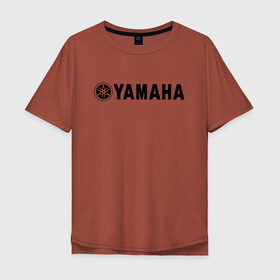 Мужская футболка хлопок Oversize с принтом YAMAHA в Курске, 100% хлопок | свободный крой, круглый ворот, “спинка” длиннее передней части | bike | moto | motorcycle | r1 | r6 | yamaha | байк | мото | мотоциклы | ямаха