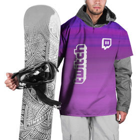 Накидка на куртку 3D с принтом Twitch в Курске, 100% полиэстер |  | game | gamer | logo | twitch | twitties | градиент | игры | логотип | стрим | твитч