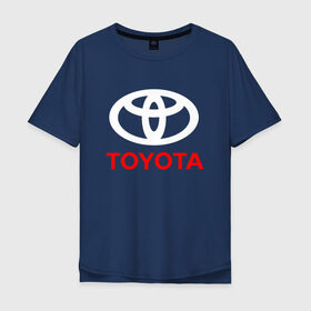 Мужская футболка хлопок Oversize с принтом TOYOTA в Курске, 100% хлопок | свободный крой, круглый ворот, “спинка” длиннее передней части | auto | sport | toyota | авто | автомобиль | автомобильные | бренд | марка | машины | спорт | тойота