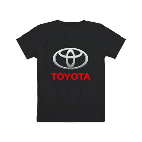 Детская футболка хлопок с принтом TOYOTA в Курске, 100% хлопок | круглый вырез горловины, полуприлегающий силуэт, длина до линии бедер | auto | sport | toyota | авто | автомобиль | автомобильные | бренд | марка | машины | спорт | тойота