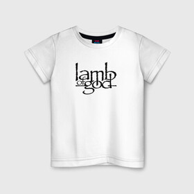 Детская футболка хлопок с принтом Lamb Of God в Курске, 100% хлопок | круглый вырез горловины, полуприлегающий силуэт, длина до линии бедер | groove thrash | lamb of god | usa