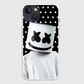 Чехол для iPhone 13 с принтом MARSHMELLO Black в Курске,  |  | marsh | marshmallow | marshmello | marshmelo | mello | music | smile | диджей | лого | маршмеллов | маршмеллоу | маршмеллу | маршмело | маршмелов | маршмелоу | музыка | музыкант | рожица | трэп | улыбка | хаус