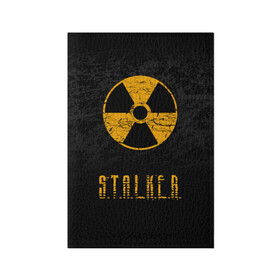 Обложка для паспорта матовая кожа с принтом S.T.A.L.K.E.R. в Курске, натуральная матовая кожа | размер 19,3 х 13,7 см; прозрачные пластиковые крепления | anomaly | bandit | chernobyl | logo | pripyat | shadow of chernobyl | stalker | stalker 2 | zone | аномалия | бандиты | зона | лого | меченый | припять | сталкер | сталкер 2 | тени чернобыля | чернобыль | чистое небо