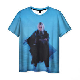 Мужская футболка 3D с принтом Billie Eilish в Курске, 100% полиэфир | прямой крой, круглый вырез горловины, длина до линии бедер | billie eilish | lovely | music | ocean eyes | pop | билли айлиш | девушка | музыка | океан | поп | эйлиш | элиш