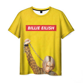 Мужская футболка 3D с принтом Billie Eilish в Курске, 100% полиэфир | прямой крой, круглый вырез горловины, длина до линии бедер | Тематика изображения на принте: billie eilish | lovely | music | ocean eyes | pop | билли айлиш | девушка | музыка | океан | поп | эйлиш | элиш