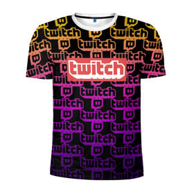 Мужская футболка 3D спортивная с принтом Twitch в Курске, 100% полиэстер с улучшенными характеристиками | приталенный силуэт, круглая горловина, широкие плечи, сужается к линии бедра | game | gamer | logo | twitch | twitties | игры | логотип | стрим | твитч