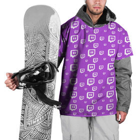 Накидка на куртку 3D с принтом Twitch в Курске, 100% полиэстер |  | game | gamer | logo | pattern | twitch | twitties | игры | логотип | паттерн | стрим | твитч | текстура