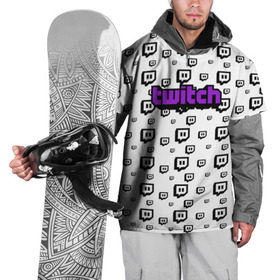 Накидка на куртку 3D с принтом Twitch в Курске, 100% полиэстер |  | game | gamer | logo | pattern | twitch | twitties | игры | логотип | паттерн | стрим | твитч | текстура