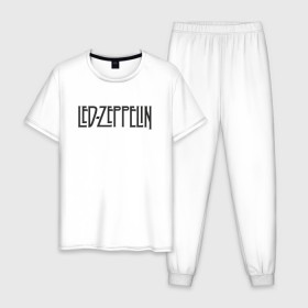 Мужская пижама хлопок с принтом Led Zeppelin в Курске, 100% хлопок | брюки и футболка прямого кроя, без карманов, на брюках мягкая резинка на поясе и по низу штанин
 | blues rock | heavy | led zeppelin | progressive hard rock