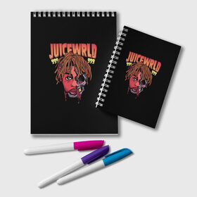 Блокнот с принтом Juice WRLD в Курске, 100% бумага | 48 листов, плотность листов — 60 г/м2, плотность картонной обложки — 250 г/м2. Листы скреплены удобной пружинной спиралью. Цвет линий — светло-серый
 | Тематика изображения на принте: dreams | jucie | juice | lucid | rap | world | wrld | американский | ворлд | врлд | джус | реп | репер | рэп | рэпер