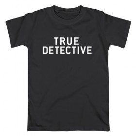 Мужская футболка хлопок с принтом Настоящий Детектив в Курске, 100% хлопок | прямой крой, круглый вырез горловины, длина до линии бедер, слегка спущенное плечо. | detective | logo | true | али | детектив | лого | логотип | мэттью | настоящий | сериал