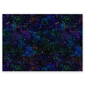 Поздравительная открытка с принтом Космос в Курске, 100% бумага | плотность бумаги 280 г/м2, матовая, на обратной стороне линовка и место для марки
 | background | color | constellations | galaxies | infinity | night | planets | sky | space | stars | universe | бесконечность | вселенная | галактики | графика | звезды | иллюстрация | картинка | космос | мода | небо | ночь | планеты | рисунок