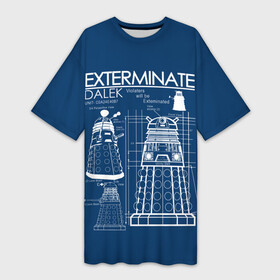 Платье-футболка 3D с принтом Доктор Кто. Далек в Курске,  |  | blueprint | dalek | doctor who | exterminate | time lord | далек | далеки | доктор | доктор кто | повелитель времени | схема | чертёж