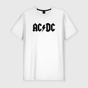 Мужская футболка премиум с принтом AC/DC в Курске, 92% хлопок, 8% лайкра | приталенный силуэт, круглый вырез ворота, длина до линии бедра, короткий рукав | ac dc | blues rock | hard rock