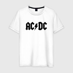 Мужская футболка хлопок с принтом AC/DC в Курске, 100% хлопок | прямой крой, круглый вырез горловины, длина до линии бедер, слегка спущенное плечо. | Тематика изображения на принте: ac dc | blues rock | hard rock