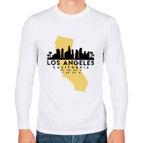 Мужской лонгслив хлопок с принтом Лос-Анджелес - США в Курске, 100% хлопок |  | 