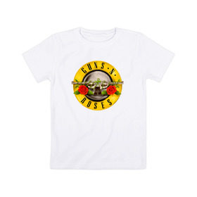 Детская футболка хлопок с принтом Guns N` Roses в Курске, 100% хлопок | круглый вырез горловины, полуприлегающий силуэт, длина до линии бедер | guns n roses | hard rock