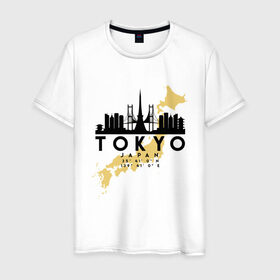 Мужская футболка хлопок с принтом Токио - Япония в Курске, 100% хлопок | прямой крой, круглый вырез горловины, длина до линии бедер, слегка спущенное плечо. | 