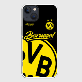 Чехол для iPhone 13 с принтом Боруссия Дортмунд в Курске,  |  | borusse | borussia | borussia dortmund | bvb | dortmund | schwarzgelben | боруссия | боруссия дортмунд | бундеслига | германия | дортмунд | дортмундcкая боруссия | жёлто ченрые | форма | футбол | футболист | футбольная