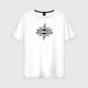 Женская футболка хлопок Oversize с принтом Godsmack в Курске, 100% хлопок | свободный крой, круглый ворот, спущенный рукав, длина до линии бедер
 | alternative | godsmack | hard rock