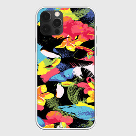 Чехол для iPhone 12 Pro Max с принтом ЦВЕТНАЯ ФУТБОЛКА в Курске, Силикон |  | попугай | цветная | цветы