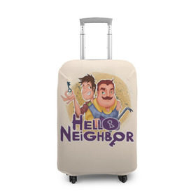 Чехол для чемодана 3D с принтом Hello Neighbor в Курске, 86% полиэфир, 14% спандекс | двустороннее нанесение принта, прорези для ручек и колес | hello | horror | neighbor | survival | дом | нейбор | паркура | привет | сосед | стратегия | хеллоу