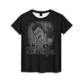 Женская футболка 3D с принтом Hello Neighbor в Курске, 100% полиэфир ( синтетическое хлопкоподобное полотно) | прямой крой, круглый вырез горловины, длина до линии бедер | hello | horror | neighbor | survival | дом | нейбор | паркура | привет | сосед | стратегия | хеллоу