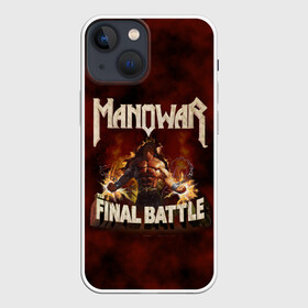 Чехол для iPhone 13 mini с принтом ManowaR final battle в Курске,  |  | Тематика изображения на принте: adams | demaio | eric | heavy | joey | metal | true | viking | адамс | викинг метал | димайо | метал | мифология | скандинавская | тяжёлый | хамзи | хеви метал