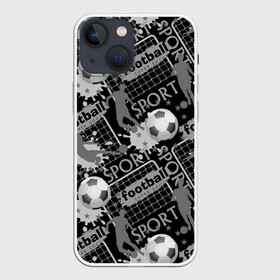 Чехол для iPhone 13 mini с принтом Football в Курске,  |  | football | soc | болельщик | брызги | ворота | графика | звезды | иллюстрация | капли | картинка | кляксы | мода | мячи | надпись | растр | рисунок | сетка | сила | скорость | спорт | спортсмен | стиль | текст