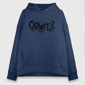 Женское худи Oversize хлопок с принтом Carnifex в Курске, френч-терри — 70% хлопок, 30% полиэстер. Мягкий теплый начес внутри —100% хлопок | боковые карманы, эластичные манжеты и нижняя кромка, капюшон на магнитной кнопке | carnifex | deathcore