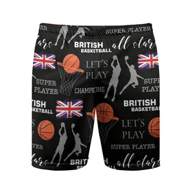 Мужские шорты спортивные с принтом British basketball в Курске,  |  | англия | баскетбол | баскетбольные | болельщик | британия | британский | бросок | графика | держава | игра | иллюстрация | картинка | кольцо | мода | мячи | надпи | прыжок | рисунок | сетка | сила