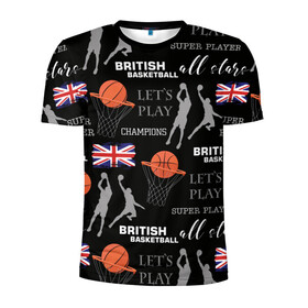Мужская футболка 3D спортивная с принтом British basketball в Курске, 100% полиэстер с улучшенными характеристиками | приталенный силуэт, круглая горловина, широкие плечи, сужается к линии бедра | Тематика изображения на принте: англия | баскетбол | баскетбольные | болельщик | британия | британский | бросок | графика | держава | игра | иллюстрация | картинка | кольцо | мода | мячи | надпи | прыжок | рисунок | сетка | сила