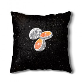 Подушка 3D с принтом Луна в Курске, наволочка – 100% полиэстер, наполнитель – холлофайбер (легкий наполнитель, не вызывает аллергию). | состоит из подушки и наволочки. Наволочка на молнии, легко снимается для стирки | cosmic | galaxy | moon | orange | апельсин | в космосе | галактика | космос | луна | планета | планеты
