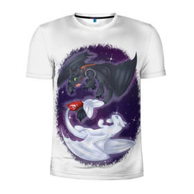 Мужская футболка 3D спортивная с принтом Как приручить дракона в Курске, 100% полиэстер с улучшенными характеристиками | приталенный силуэт, круглая горловина, широкие плечи, сужается к линии бедра | дракон | как приручить дракона | мультфильм