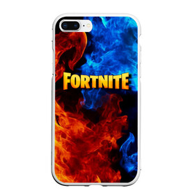 Чехол для iPhone 7Plus/8 Plus матовый с принтом FORTNITE в Курске, Силикон | Область печати: задняя сторона чехла, без боковых панелей | fortnite | битва | игра | компьютерная игра | королевская | надпись | огонь | пламя | симулятор | фортнайт