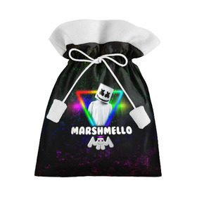 Подарочный 3D мешок с принтом Marshmello в Курске, 100% полиэстер | Размер: 29*39 см | Тематика изображения на принте: christopher | comstock | dj | dotcom | friends | marshmallow | marshmello | usa | диджей | друзья | комсток | крис | маршмэллоу | продюсер | сша