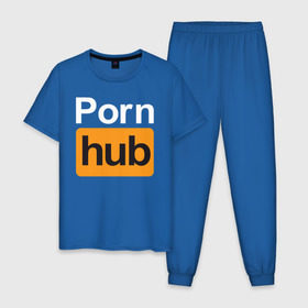 Мужская пижама хлопок с принтом Pornhub в Курске, 100% хлопок | брюки и футболка прямого кроя, без карманов, на брюках мягкая резинка на поясе и по низу штанин
 | brazzers | видео | любовь | хаб | чувства